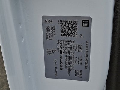 2025 Chevrolet Express 2500 Work Van Cargo