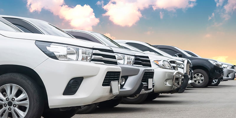 i.g. Burton Chevrolet of Berlin in Berlin MD row of used cars in the dealship lot